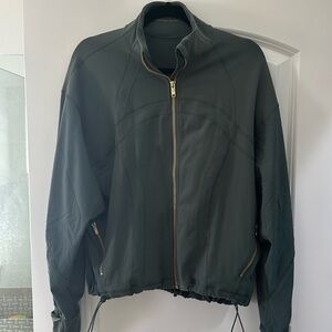 LULULEMON green jacket with gold zipper